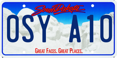SD license plate 0SYA10