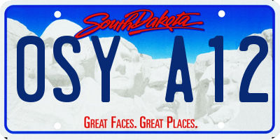 SD license plate 0SYA12