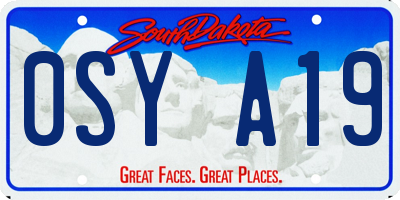 SD license plate 0SYA19