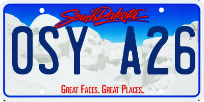 SD license plate 0SYA26