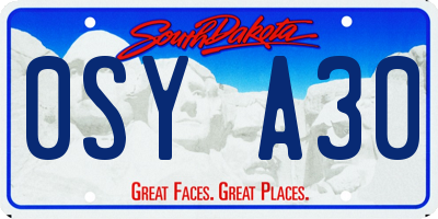 SD license plate 0SYA30
