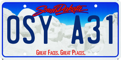 SD license plate 0SYA31