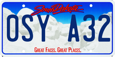 SD license plate 0SYA32