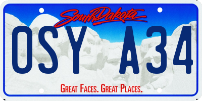 SD license plate 0SYA34