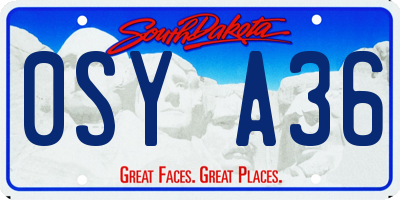 SD license plate 0SYA36
