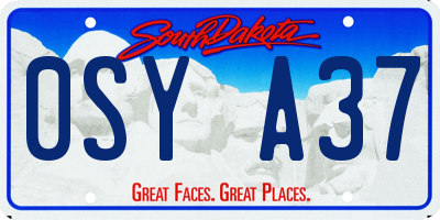 SD license plate 0SYA37