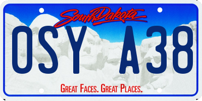 SD license plate 0SYA38