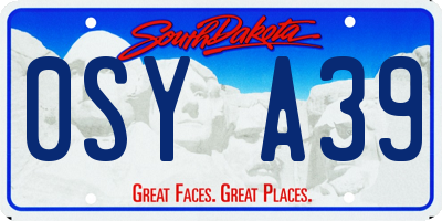 SD license plate 0SYA39