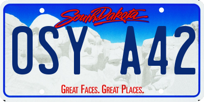 SD license plate 0SYA42