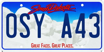 SD license plate 0SYA43