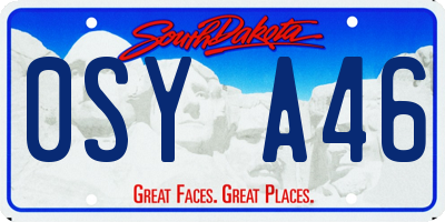 SD license plate 0SYA46
