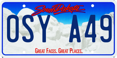 SD license plate 0SYA49
