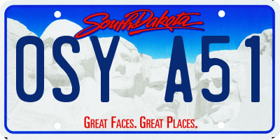 SD license plate 0SYA51