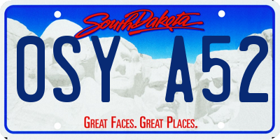 SD license plate 0SYA52