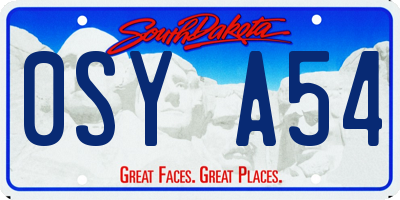 SD license plate 0SYA54