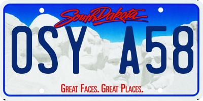 SD license plate 0SYA58