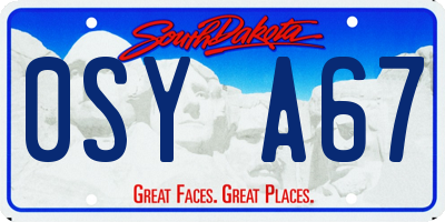 SD license plate 0SYA67