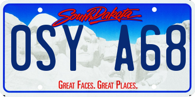 SD license plate 0SYA68