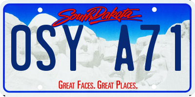 SD license plate 0SYA71