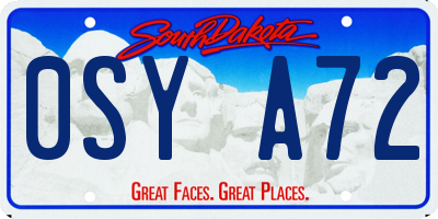 SD license plate 0SYA72