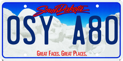 SD license plate 0SYA80