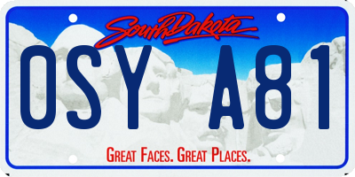 SD license plate 0SYA81
