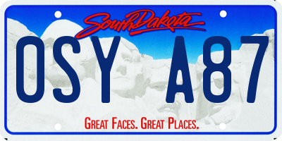 SD license plate 0SYA87