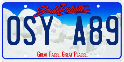SD license plate 0SYA89