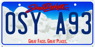 SD license plate 0SYA93