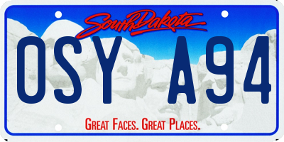 SD license plate 0SYA94