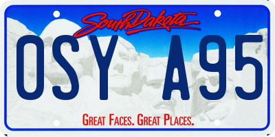 SD license plate 0SYA95