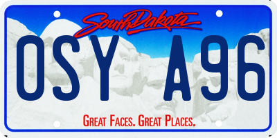 SD license plate 0SYA96