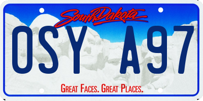 SD license plate 0SYA97