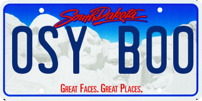 SD license plate 0SYB00