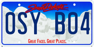 SD license plate 0SYB04