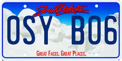 SD license plate 0SYB06