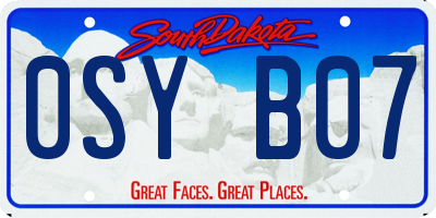 SD license plate 0SYB07