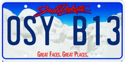 SD license plate 0SYB13