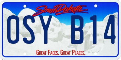 SD license plate 0SYB14