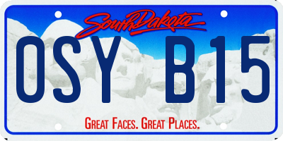 SD license plate 0SYB15