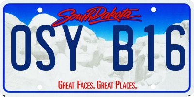 SD license plate 0SYB16