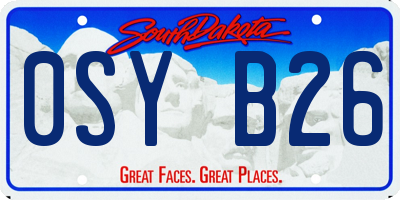 SD license plate 0SYB26