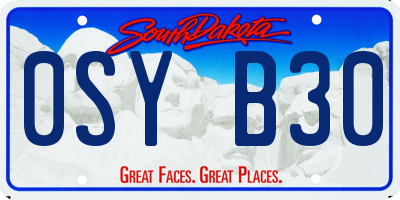 SD license plate 0SYB30