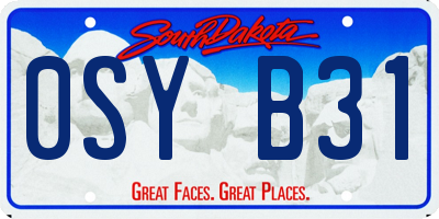 SD license plate 0SYB31