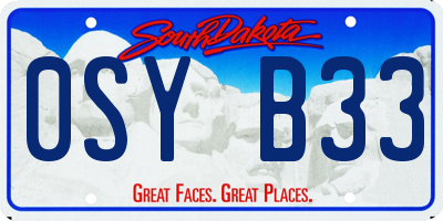 SD license plate 0SYB33