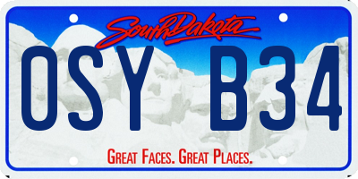 SD license plate 0SYB34