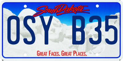 SD license plate 0SYB35