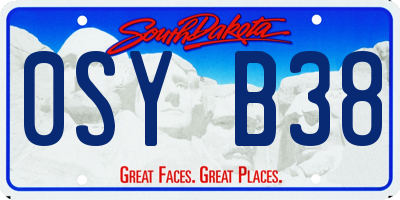 SD license plate 0SYB38