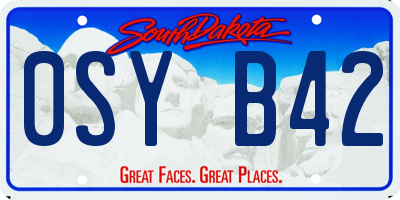 SD license plate 0SYB42