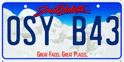 SD license plate 0SYB43